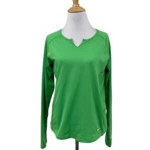 Nike Shirt Womens S Small Parrot Green Sphere Dry Athletic Jersey Raglan Sleeve